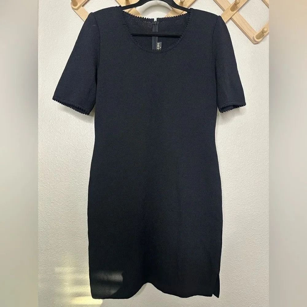 St. John Basics Black Knit Dress Sz 8